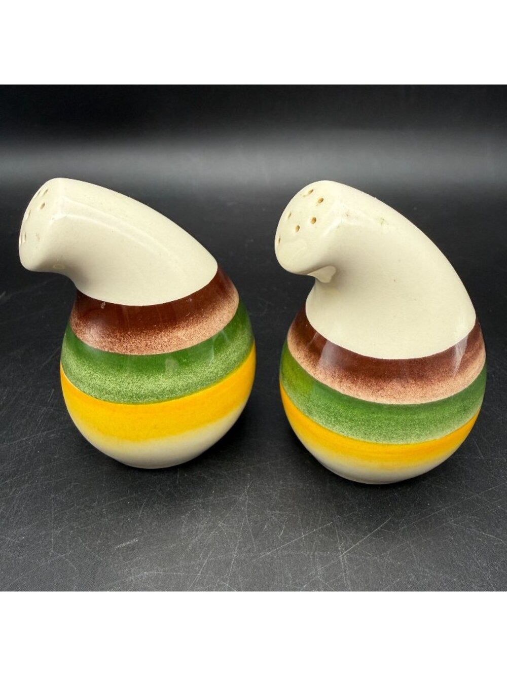 Vintage Vernon Kilns Mojave California Pottery Gourd Salt & Pepper Shaker Set